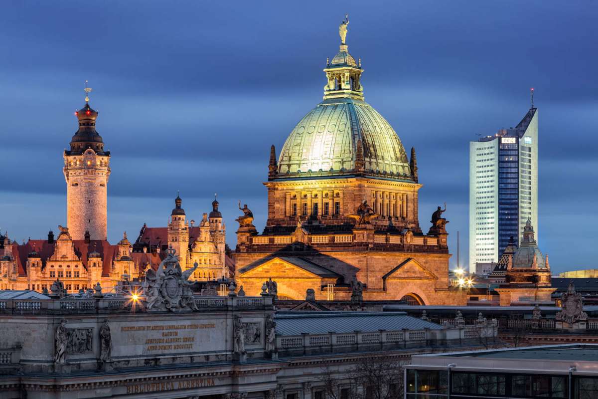 Wandbild Leipzig Blick auf drei Wahrzeichen (Motiv PK01) DDV Lokal