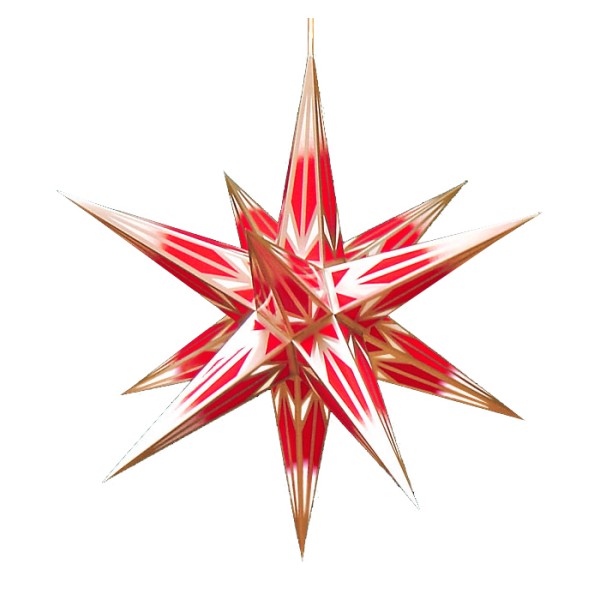 Haßlauer Weihnachtsstern - Innen - rot-gold, 65 cm