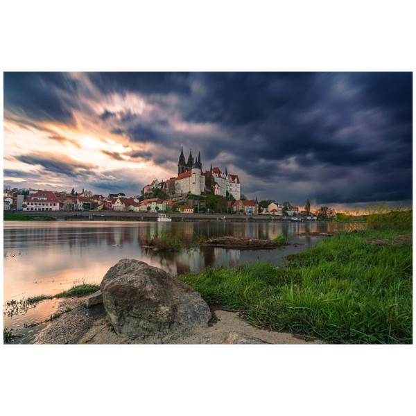 Wandbild Meißen - Kommende Gewitterfront über Albrechtsburg (Motiv AB01)