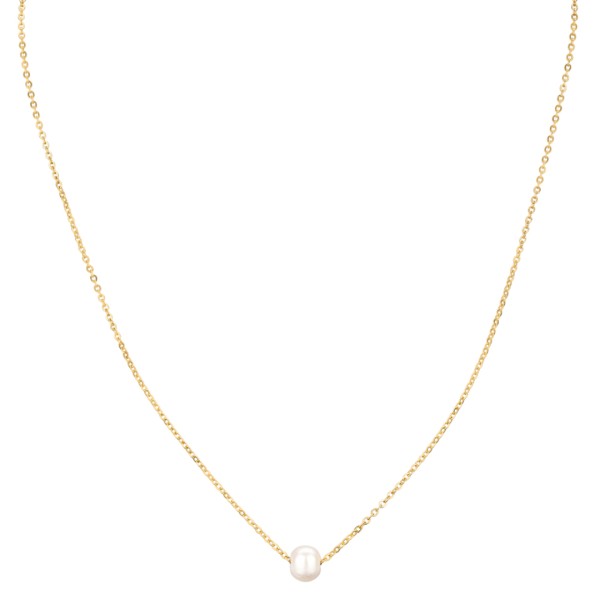 Célia von Barchewitz - Petite Perlenkette goldfarben mit 1x Perle - Gliederkette