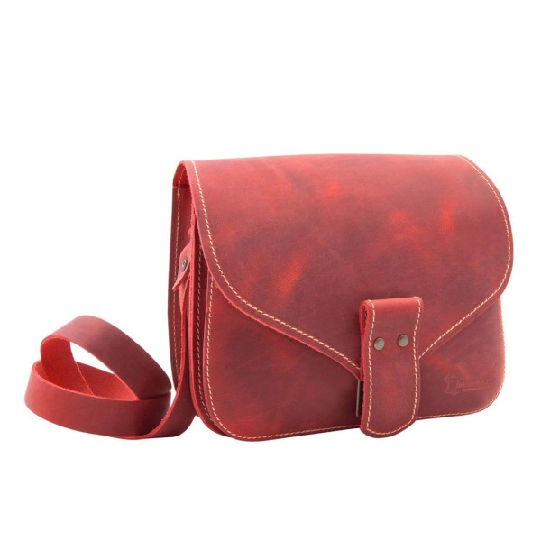 Handtasche "Brasilia" aus Leder - rot antik