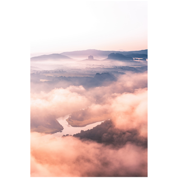 Wandbild Sächsische Schweiz - Sonnenaufgang am Lilienstein (Motiv LV45)