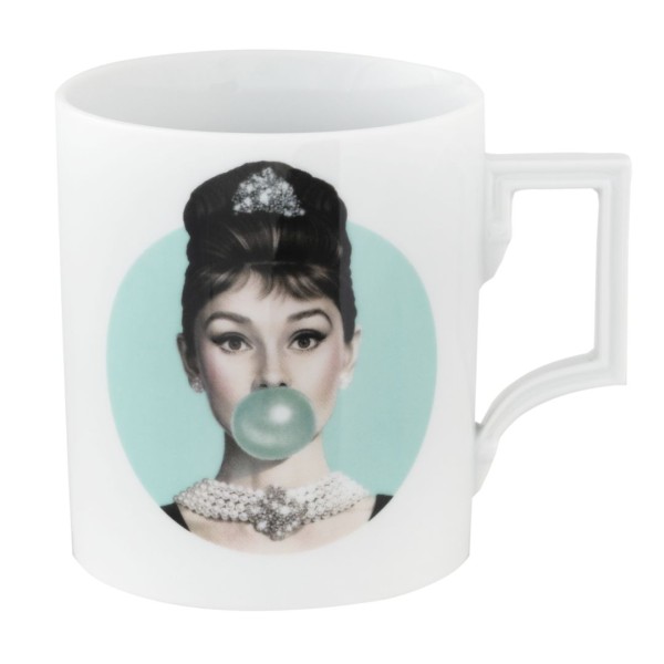 Henkelbecher, "Legends blowing Bubbles - Collection" by Michael Moebius, Audrey, blau, Form "Berlin"