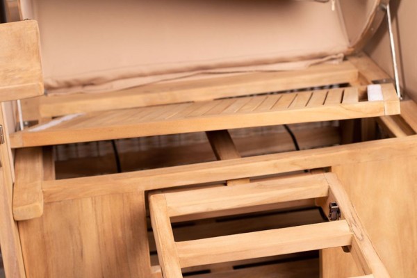 Strandkorb DÜNE - Single, anthrazit-weiß gestreift