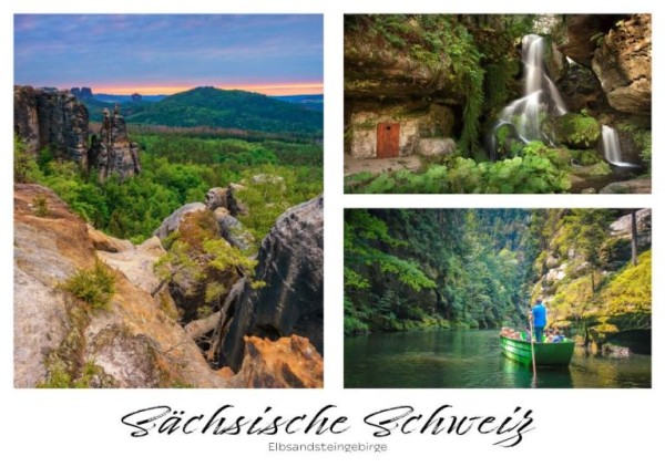 Postkarte Sächsische Schweiz - Wasserfall klein (Motiv PO_SSW_76)
