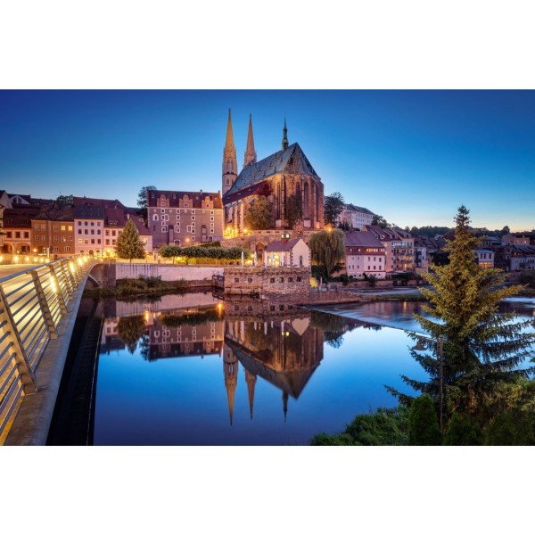 Wandbild Görlitz - Peterskirche zur Blauen Stunde (Motiv 00830)