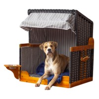 Strandkorb für Hunde,  anthrazit - mit schwenkbarem Hundenapf Strandkorb für Hunde,  anthrazit - mit schwenkbarem Hundenapf