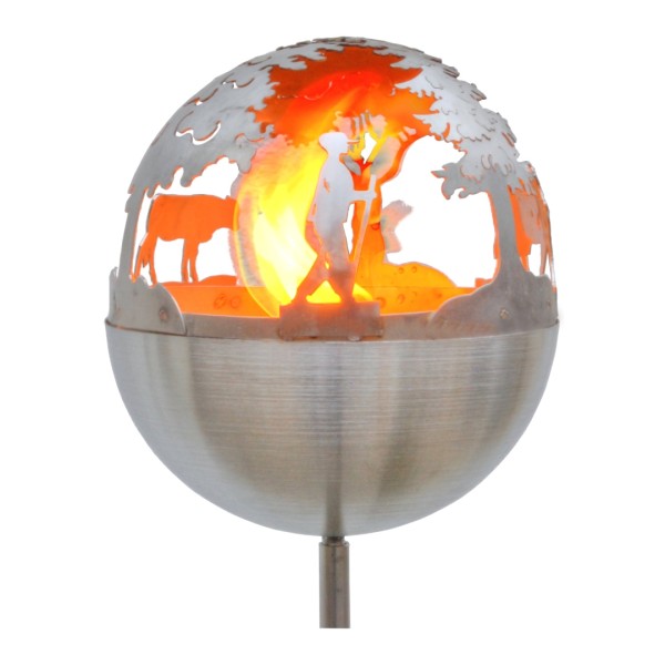 Fackel Edelstahl - Bauernhof - Kugelform