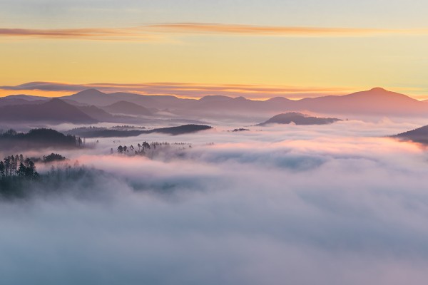 Wandbild Sächsische Schweiz - Blick vom Zirkelstein in die Böhmische Schweiz (Motiv LV21)