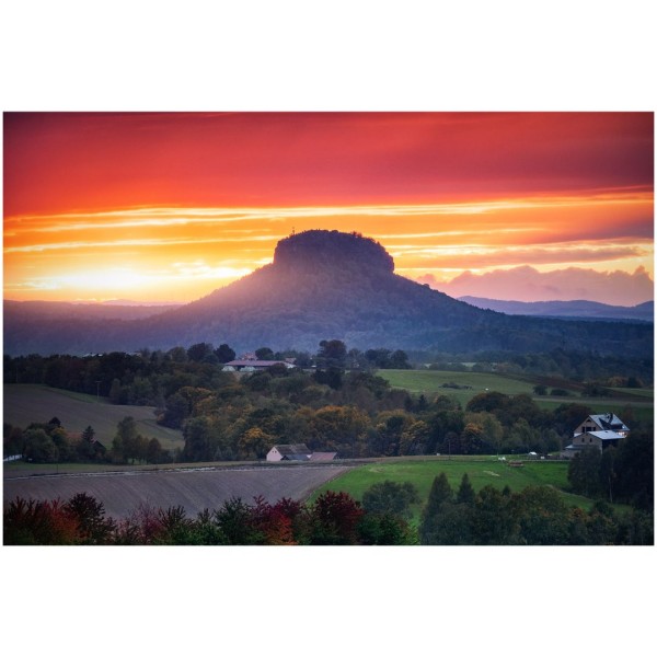Wandbild Sächsische Schweiz - Lilienstein zum Sonnenuntergang (Motiv 01138)