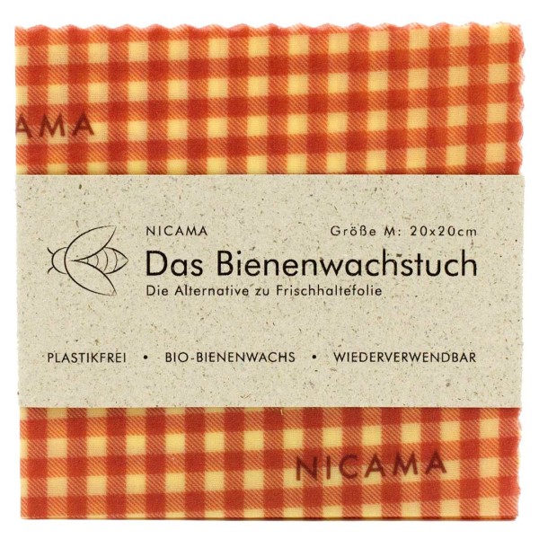 NICAMA Bienenwachstuch klassisch rot - Größe M