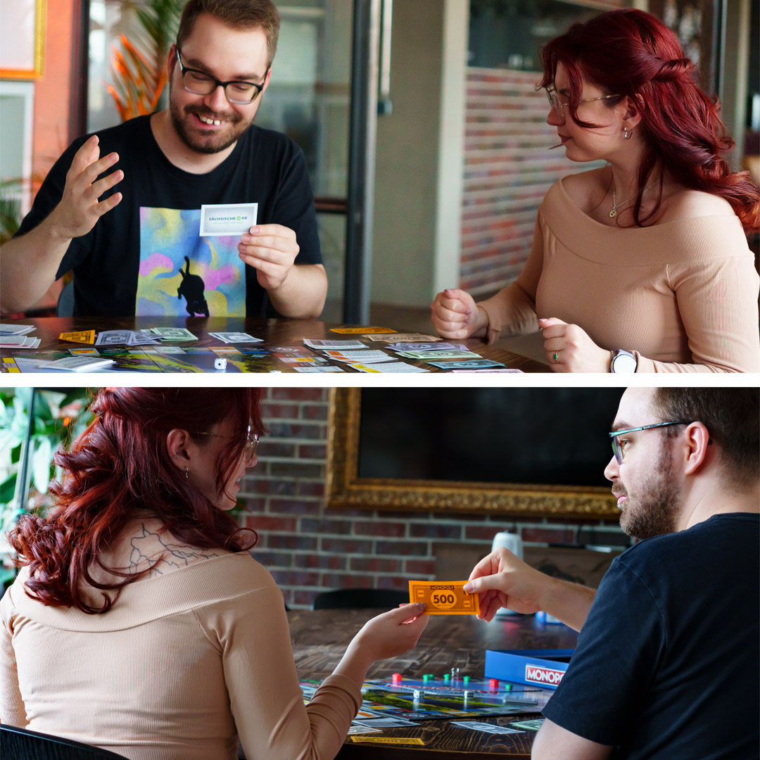 Monopoly Sächsische Schweiz - Zwei Spieler spielen eine aufregende Partie