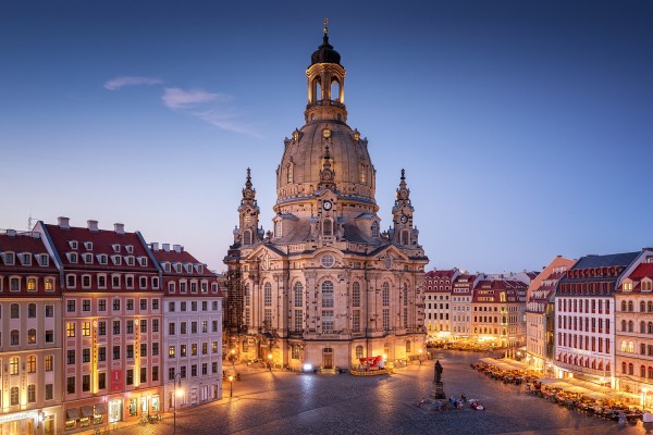 Wandbild Dresden - Frauenkirche zur Blauen Stunde (Motiv 00625)