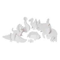 Die Zootiere  - Dreidimensionale Tierfiguren aus Pappe zum Basteln und Bemalen