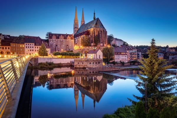 Wandbild Görlitz - Peterskirche zur Blauen Stunde (Motiv 00830)