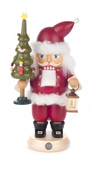 Nussknacker Weihnachtsmann rot 24cm mit Laterne und Weihnachtsbaum
