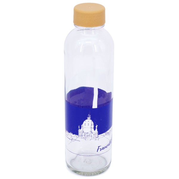 Glasflasche Frauenkirche Original 0,7L violett - Trinkflasche Carry Bottle - Wasserflasche