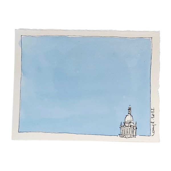 Marc-M.J. Wolff-Rosenkranz Aquarell - Frauenkirche, minimalistisch