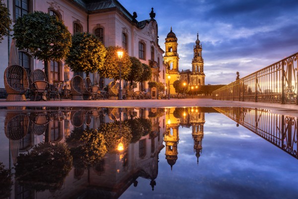 Wandbild Dresden - Hofkirche nach dem Regen (Motiv 00800)