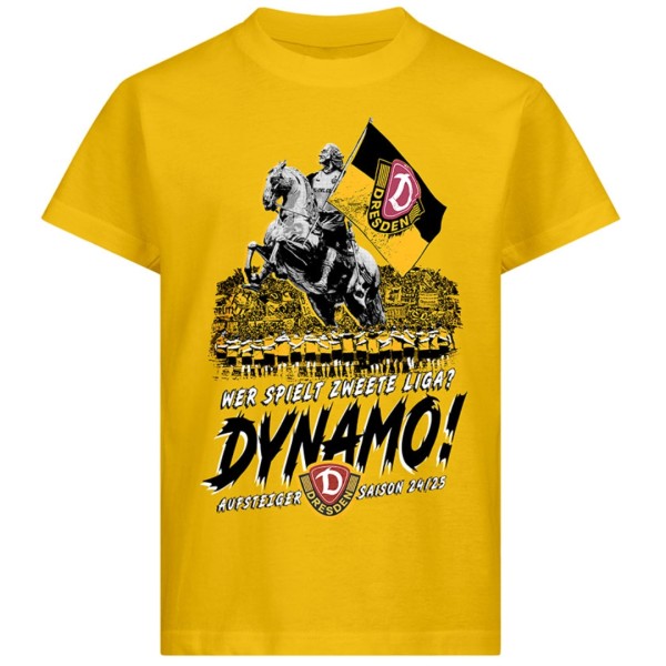 Dynamo Dresden - Kinder T-Shirt - AUFSTEIGER - Design 2025 - gelb
