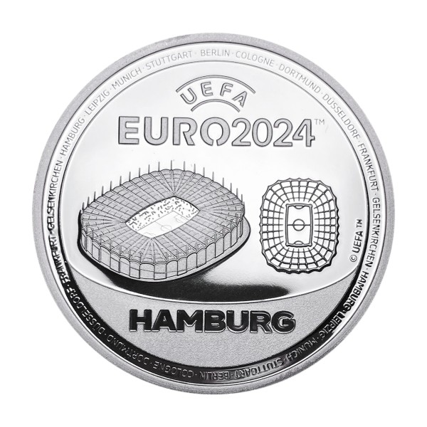 UEFA EURO 2024 Sonderprägung Feinsilber Hamburg