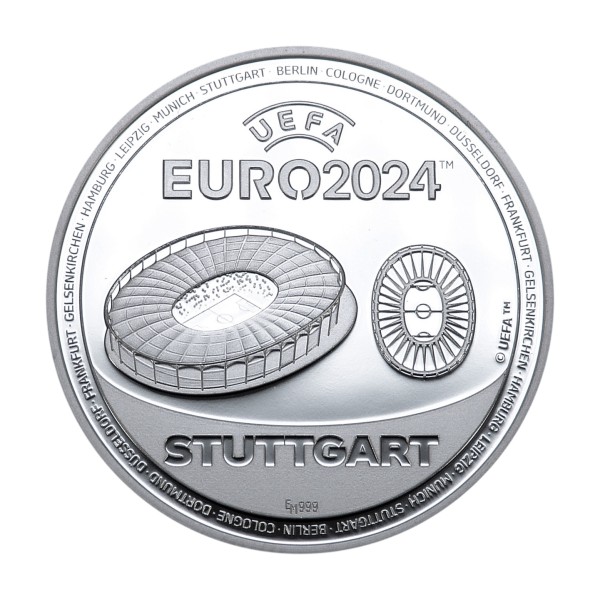 UEFA EURO 2024 Sonderprägung Feinsilber Stuttgart