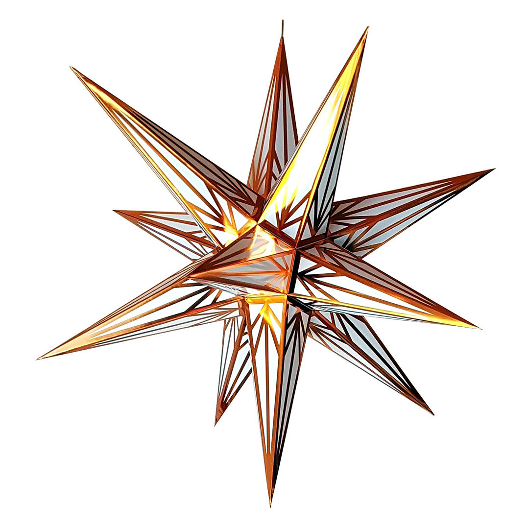 Halauer Weihnachtsstern - Innen - kupfer, 65 cm | DDV Lokal