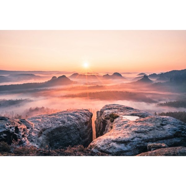 Wandbild Sächsische Schweiz - Sonnenaufgang am Kleinen Winterberg (Motiv LV35)