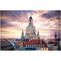 Wandbild Dresden - Frauenkirche zum Sonnenuntergang (Motiv 00595)