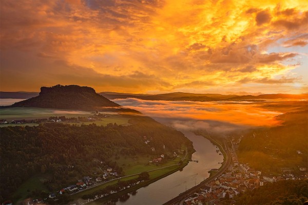 Wandbild Sächsische Schweiz - Blick ins Elbtal (Motiv DMSZ02)