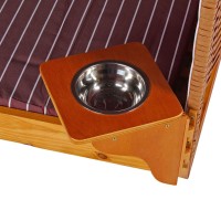 Vorschau: Strandkorb für Hunde, rot gestreift, mit schwenkbarem Hundenapf Vorschau: Strandkorb für Hunde, rot gestreift, mit schwenkbarem Hundenapf