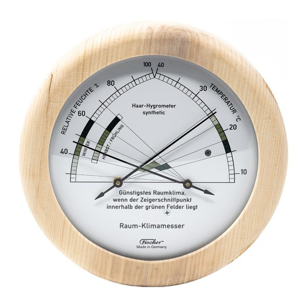 2x Boveda Fischer Fischer Wohnklima-Hygrometer mit Thermometer Edestahlsockel 