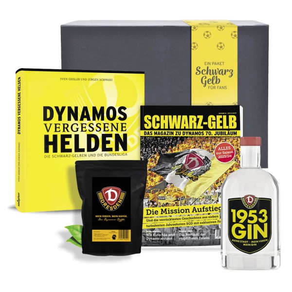 Geschenkbox Schwarz-Gelb - Paket für Fußball-Fans