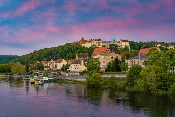 Wandbild Pirna - Schloss Pirna mit toller Wolkenfärbung (Motiv DMPIR02)