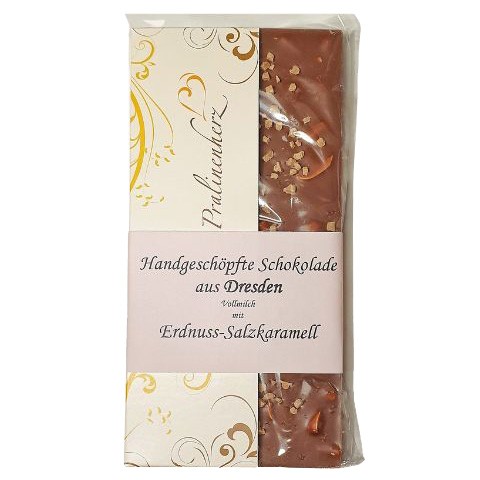 Pralinenherz - Vollmilch-Schokolade mit Erdnuss-Salzkaramell - Handgeschöpft