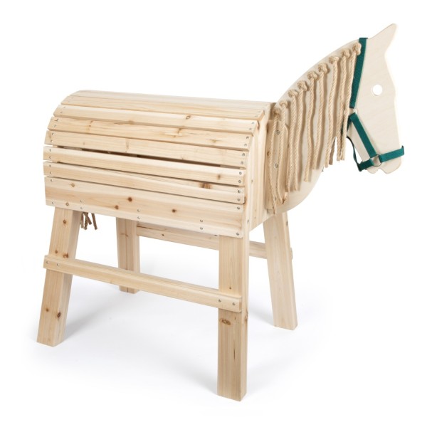 Holzpferd für Kinder - witterungsbeständiges Holz - Sitzhöhe: ca. 86 cm