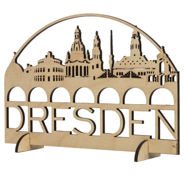 Deko-Bogen "Dresden" - Stadt-Silhouette - Holz
