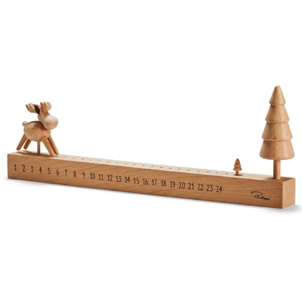 ELMAR - Adventskalender - Elch & Tannenbaum - Buchenholz