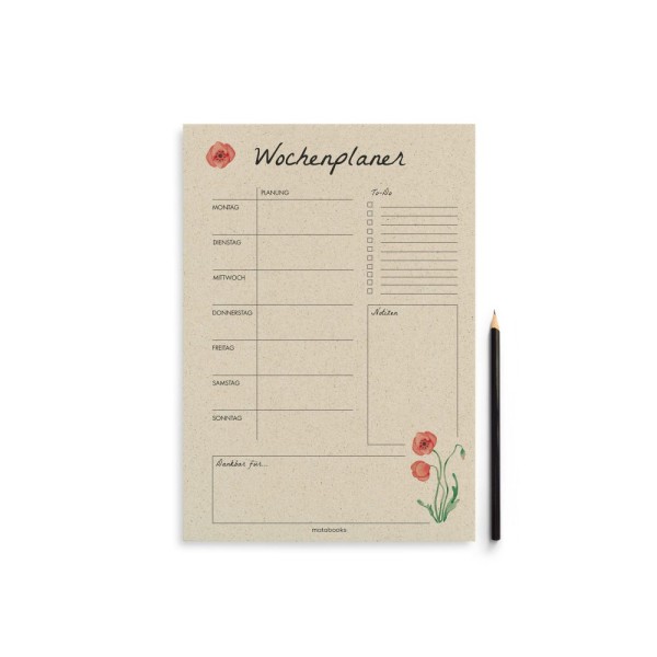 matabooks - A4 Wochenplaner Harmony - 54 Blatt
