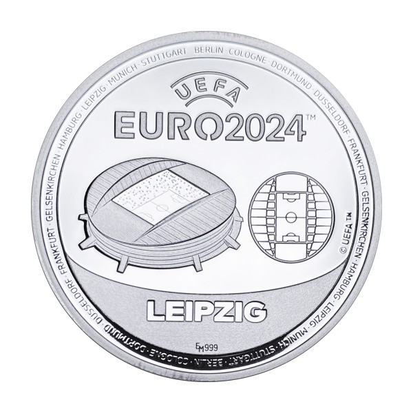 UEFA EURO 2024 Sonderprägung Feinsilber Leipzig