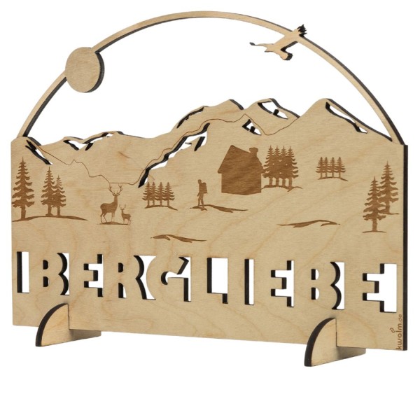 Deko-Bogen "Bergliebe" - Berg-Silhouette - Holz