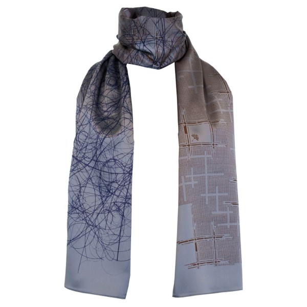 Seidenschal Doodle - anthrazit