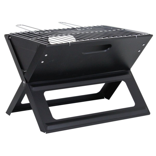 Klappgrill - Notebook-Grill - Stahlblech - Schwarz