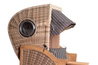 Vorschau: Strandkorb DÜNE - Single, anthrazit-weiß gestreift Vorschau: Strandkorb DÜNE - Single, anthrazit-weiß gestreift