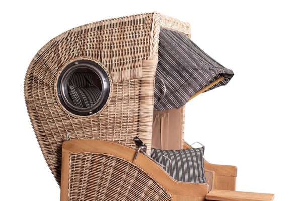 Strandkorb DÜNE - Single, anthrazit-weiß gestreift