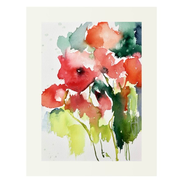 Silvia Ibach Aquarell - Sommermohn