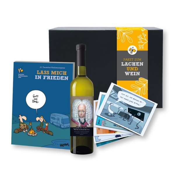 Geschenkbox - Karikaturenpreis - Lachen und Wein