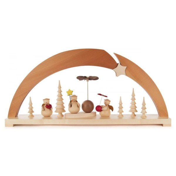 Schwibbogen mit Engel und Pyramide und LED Beleuchtung