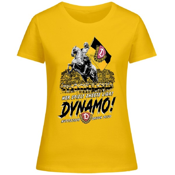 Dynamo Dresden - Damen T-Shirt - AUFSTEIGER - Design 2025 - gelb