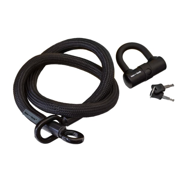 Fahrrad-Schloss Tex-Lock eyelet inkl. U-Lock - Gr. M - 120 cm - schwarz